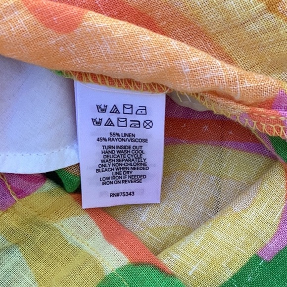 C&C CALIFORNIA NWT WOMENS SUMMER DRESS SWIM COVER UP BRIGHT TROPICAL LINEN MED - Picture 7 of 8